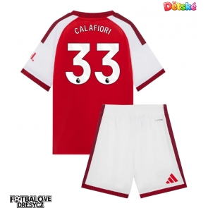 Arsenal Riccardo Calafiori #33 Dětské Domácí dres komplet 2026-27 Krátký Rukáv (+ trenýrky)